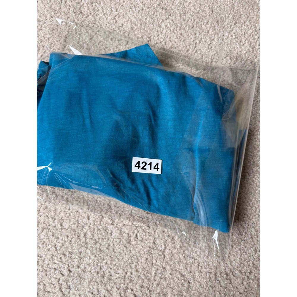 Soft Surroundings Tunic Danielle 3/4 Sleeve NWOT Button Front Teal Blue Large - Picture 10 of 10